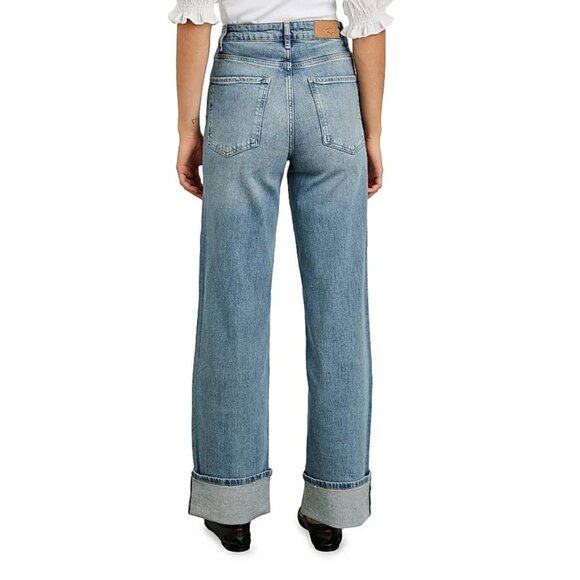 Rails Getty High-Rise Cuffed Wide-Leg Jeans Baltic Sea Size 26 - Picture 4 of 10